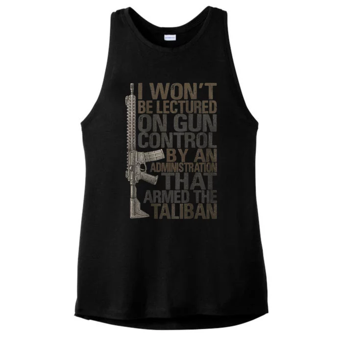 I Won't Be Lectured On Gun Control By An Administration Gun Control Guns Rights Ladies Tri-Blend Wicking Tank