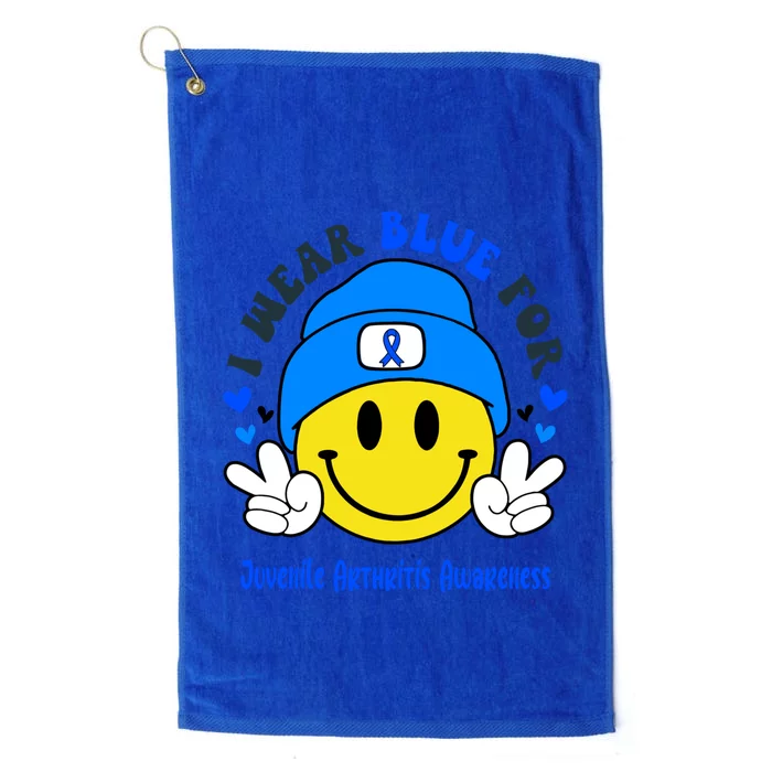 I Wear Blue For Juvenile Arthritis Awareness Funny Gift Platinum Collection Golf Towel