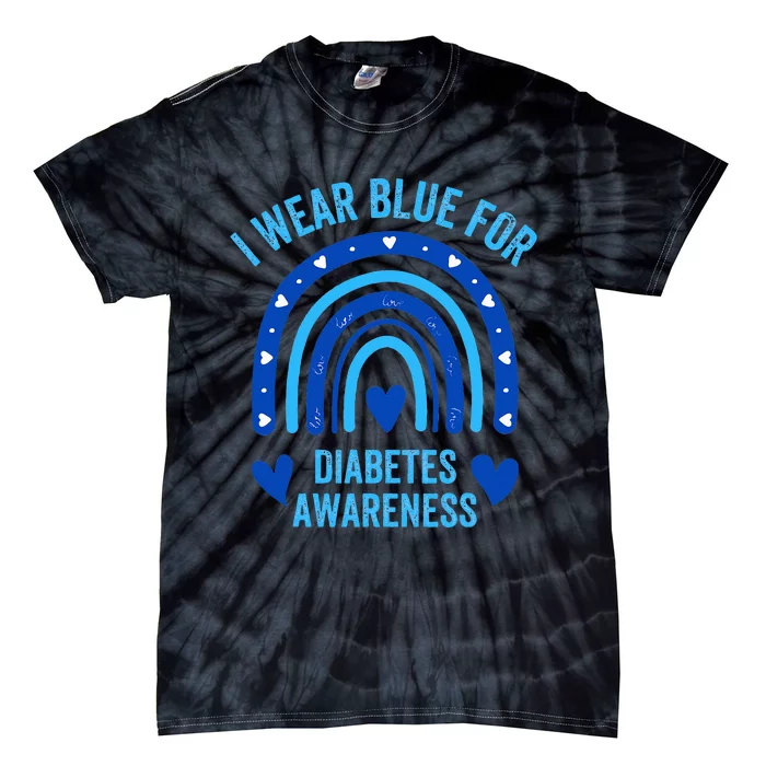 I Wear Blue For Diabetes Awareness Type One Diabetes TD1 Tie-Dye T-Shirt