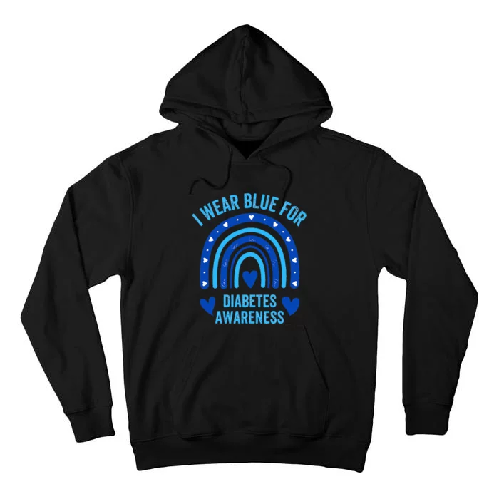 I Wear Blue For Diabetes Awareness Type One Diabetes TD1 Tall Hoodie