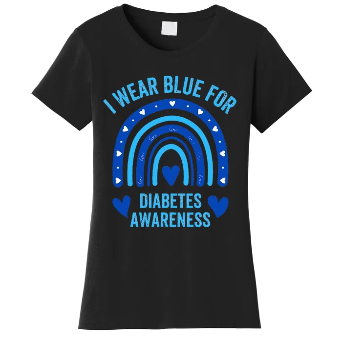 I Wear Blue For Diabetes Awareness Type One Diabetes TD1 Women's T-Shirt