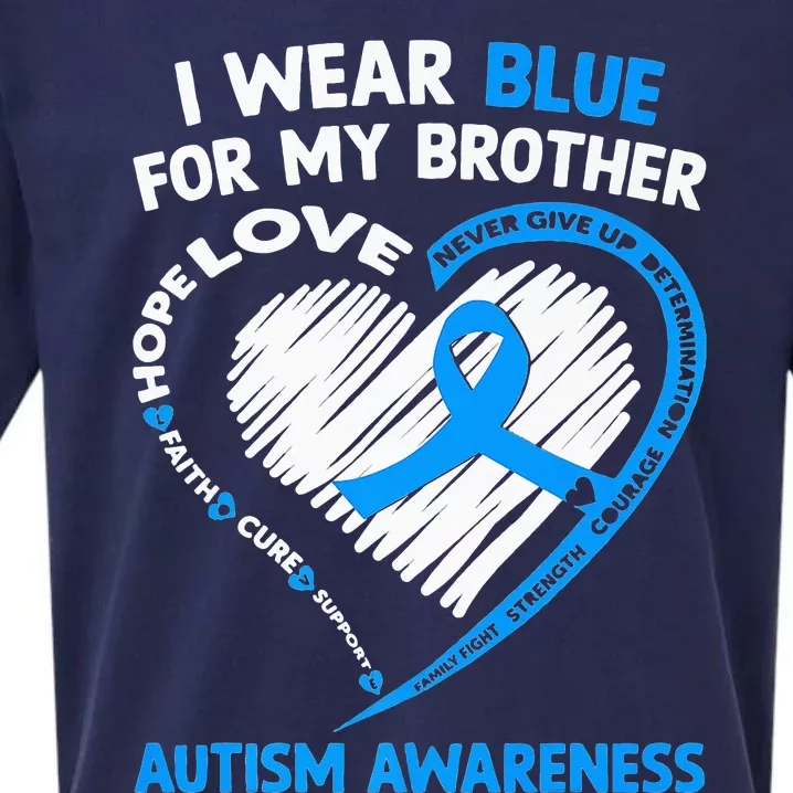 I Wear Blue For My Brother Autism Awareness Sueded Cloud Jersey T-Shirt