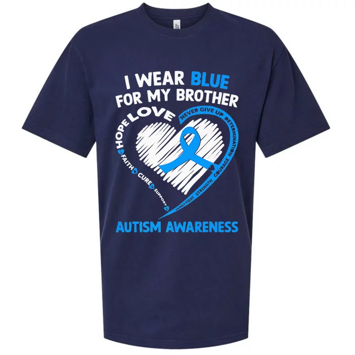 I Wear Blue For My Brother Autism Awareness Sueded Cloud Jersey T-Shirt