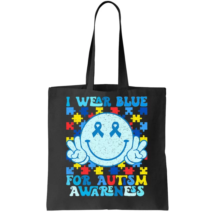 I Wear Blue For Autism Awareness Month Tote Bag