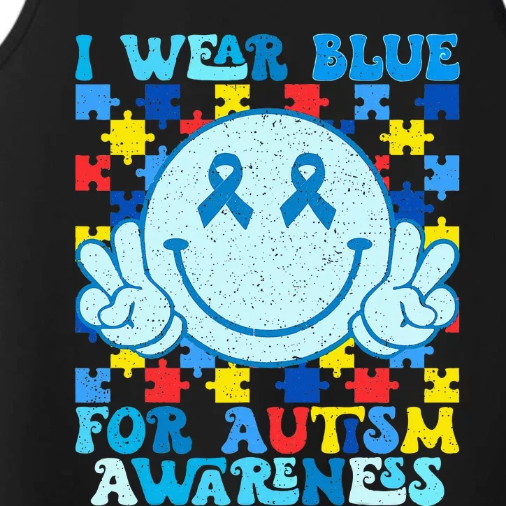 I Wear Blue For Autism Awareness Month Performance Tank