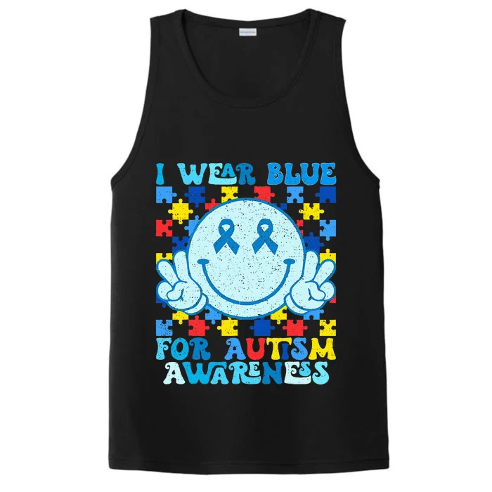 I Wear Blue For Autism Awareness Month Performance Tank