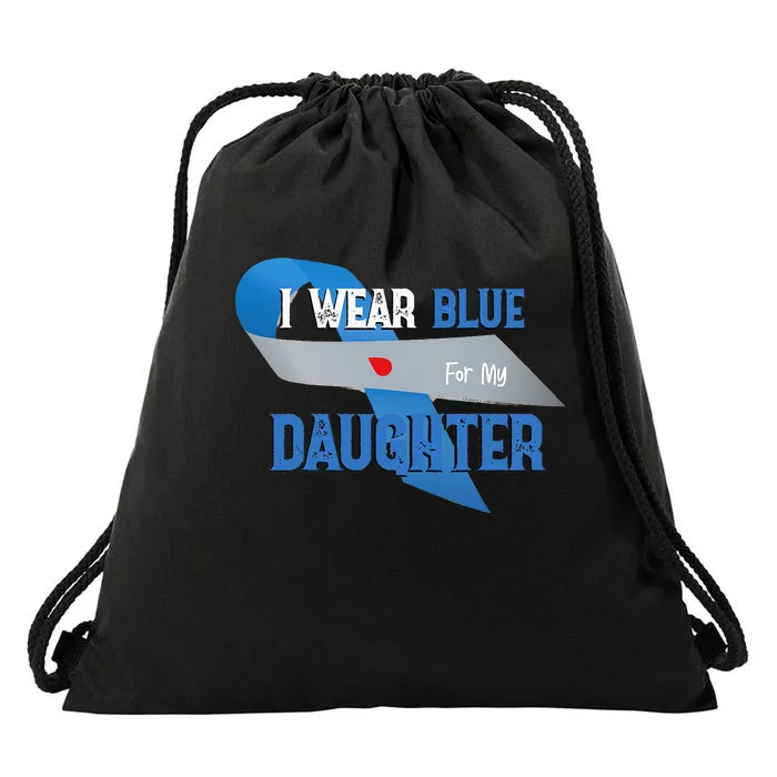 I Wear Blue For My Daughter Diabetes Awareness Month Gifts Drawstring Bag