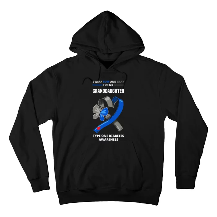 I Wear Blue & Gray For My Granddaughter Type One Diabetes Hoodie