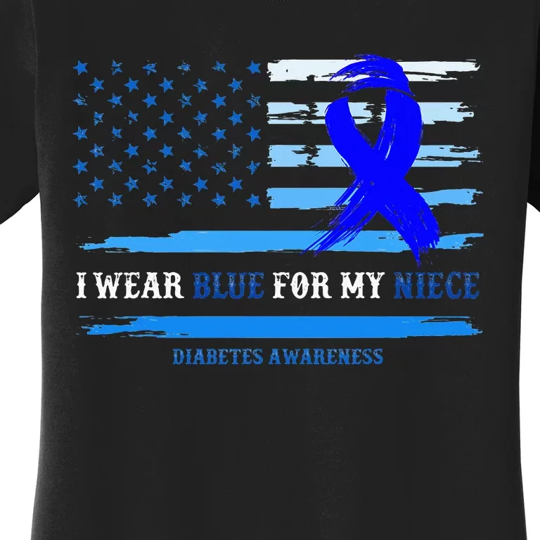 I Wear Blue For My Niece Diabetes Awareness Month Gifts Women's T-Shirt