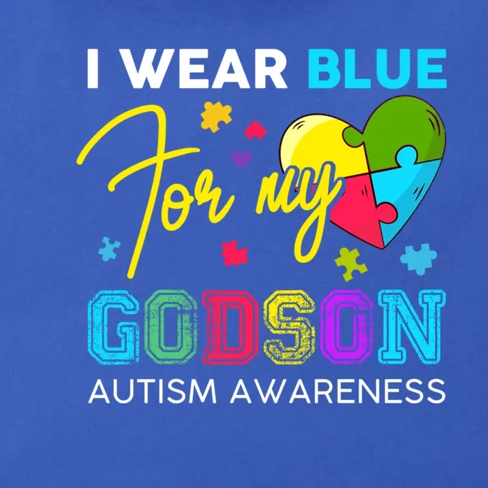 I Wear Blue For My Godson Autism Awareness Godmom Goddad Gift Zip Tote Bag