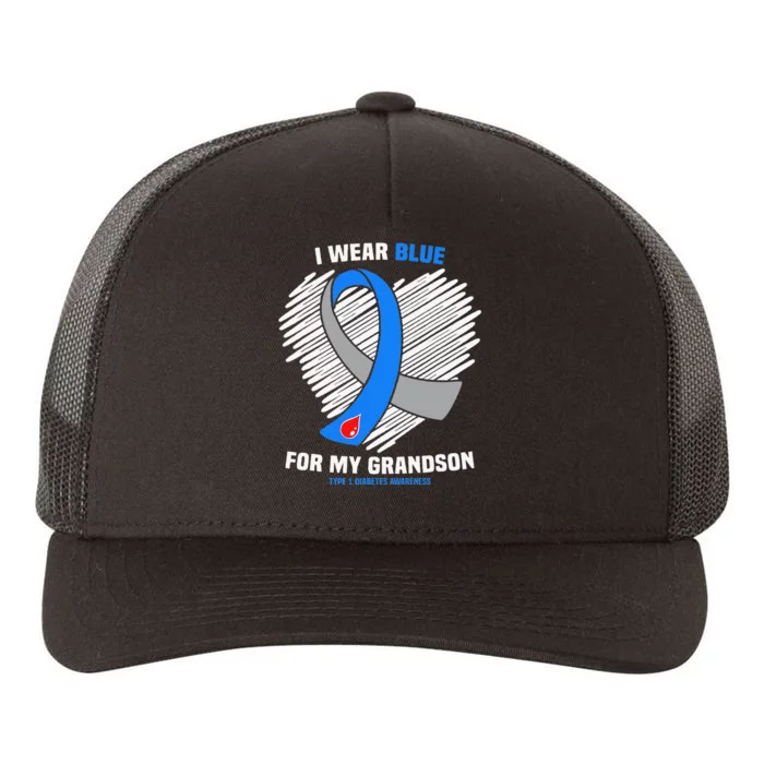 I Wear Blue For My Grandson Type 1 Diabetes Awareness Yupoong Adult 5-Panel Trucker Hat