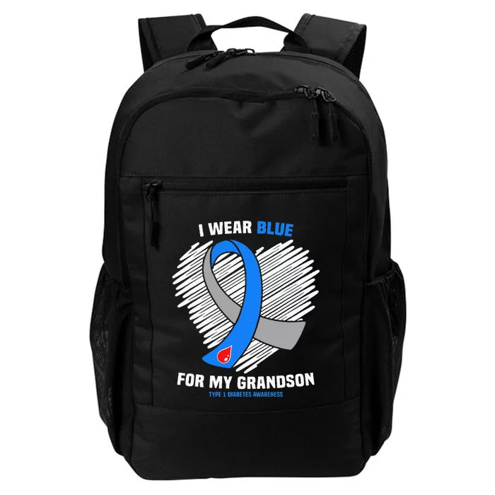 I Wear Blue For My Grandson Type 1 Diabetes Awareness Daily Commute Backpack