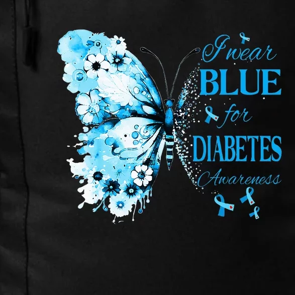 I Wear Blue For Diabetes Awareness T1D Support Butterfly Daily Commute Backpack