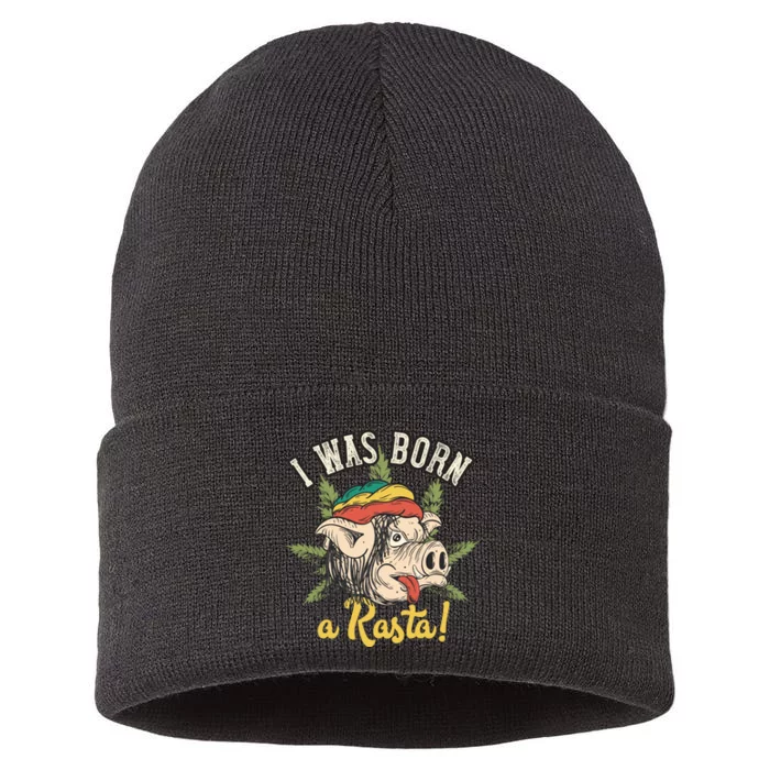 I Was Born A Rasta Sustainable Knit Beanie