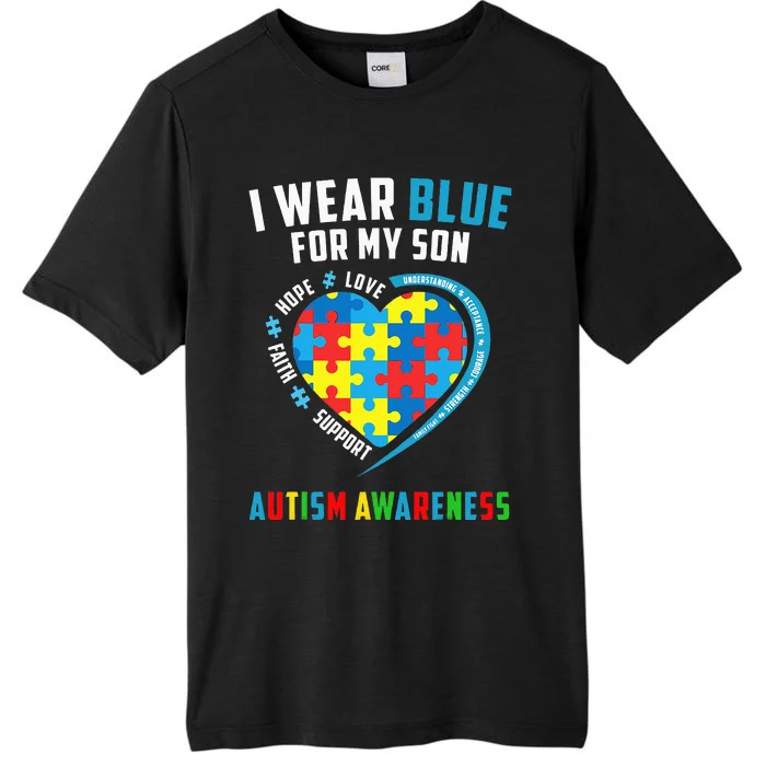 I Wear Blue For My Son Autism Awareness month ChromaSoft Performance T-Shirt