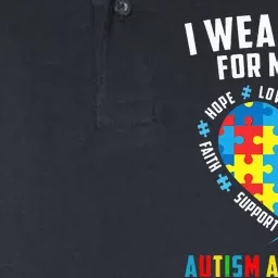 I Wear Blue For My Son Autism Awareness month Softstyle Adult Sport Polo