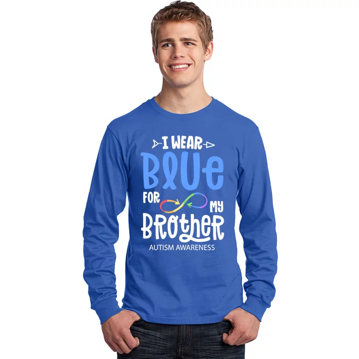 I Wear Blue For My Brother Autism Awareness Acceptance Gift Long Sleeve Shirt