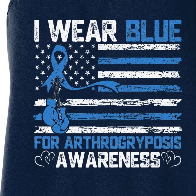 I Wear Blue For Arthrogryposis Awareness Month Women's Racerback Tank