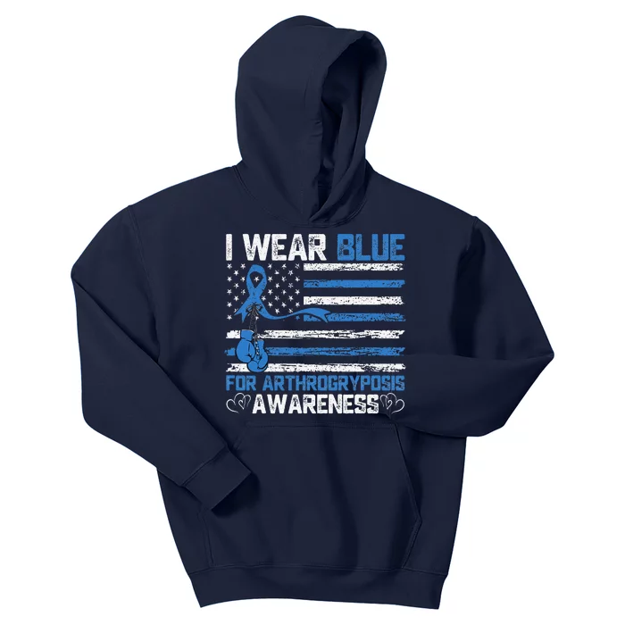 I Wear Blue For Arthrogryposis Awareness Month Kids Hoodie