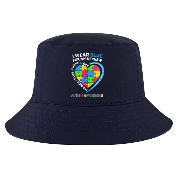 I Wear Blue For My Nephew Autism Awareness Month Uncle Aunt Gift Cool Comfort Performance Bucket Hat