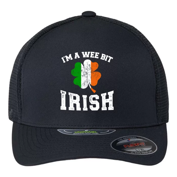 I'm Wee Bit Irish With Ireland Shamrock For St Patricks Day Meaningful Gift Flexfit Unipanel Trucker Cap