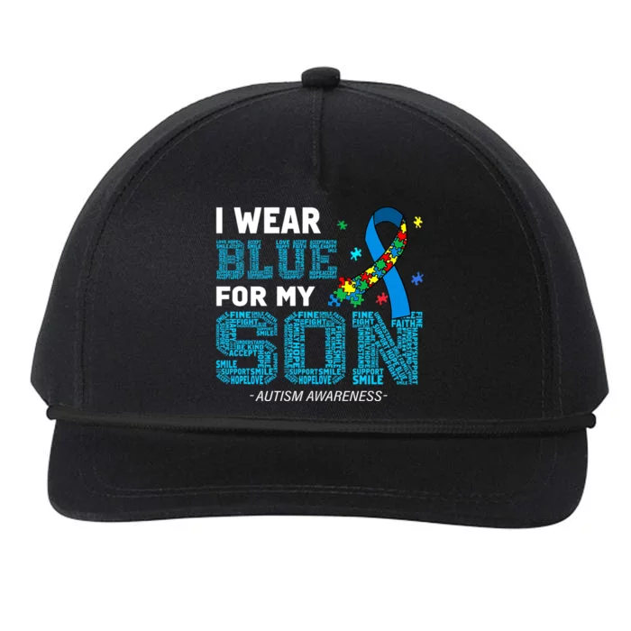 I Wear Blue For My Son Autism Awareness Month Snapback Five-Panel Rope Hat