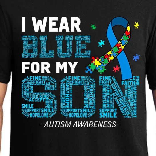 I Wear Blue For My Son Autism Awareness Month Pajama Set