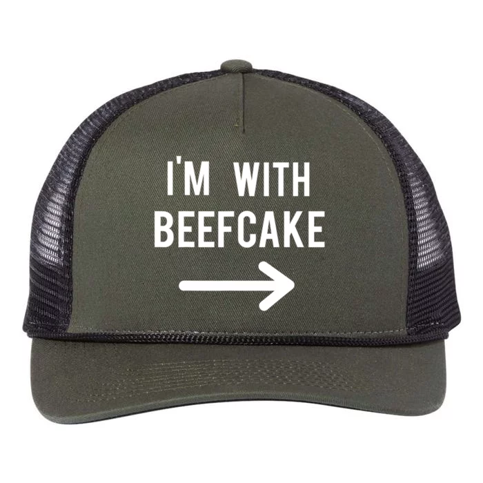 Im With Beefcake Funny Quote Retro Rope Trucker Hat Cap