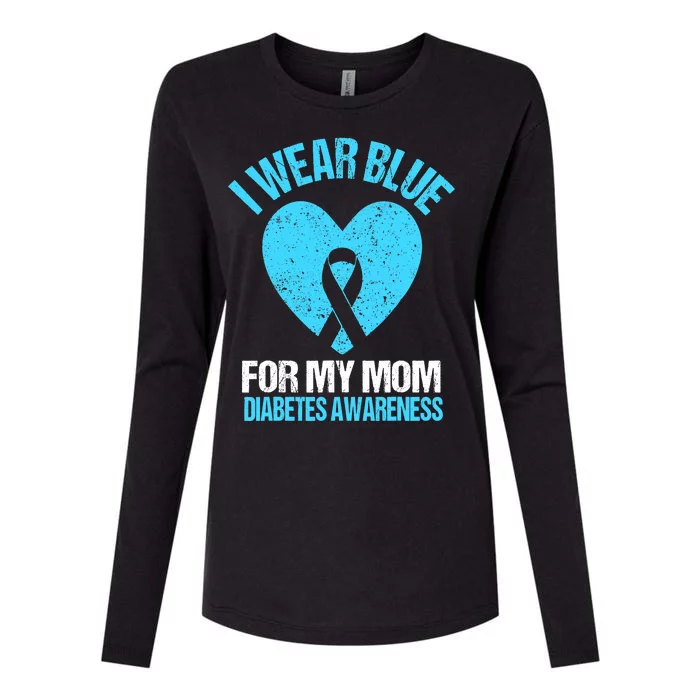 I Wear Blue For My Mom Diabetes Awareness Toddler Womens Cotton Relaxed Long Sleeve T-Shirt