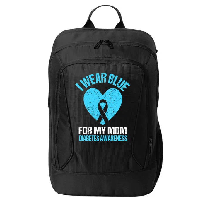 I Wear Blue For My Mom Diabetes Awareness Toddler City Backpack