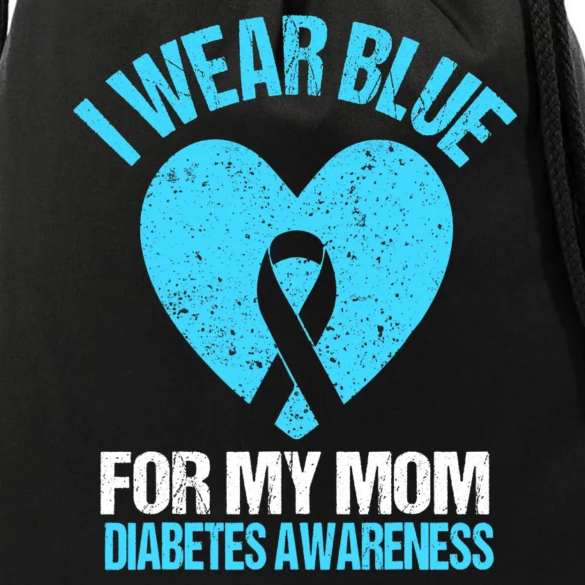 I Wear Blue For My Mom Diabetes Awareness Toddler Drawstring Bag