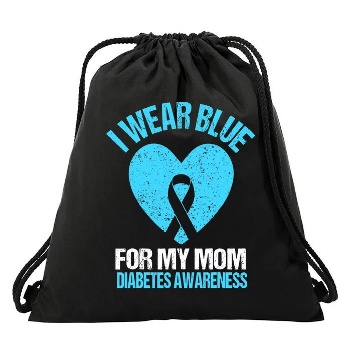 I Wear Blue For My Mom Diabetes Awareness Toddler Drawstring Bag