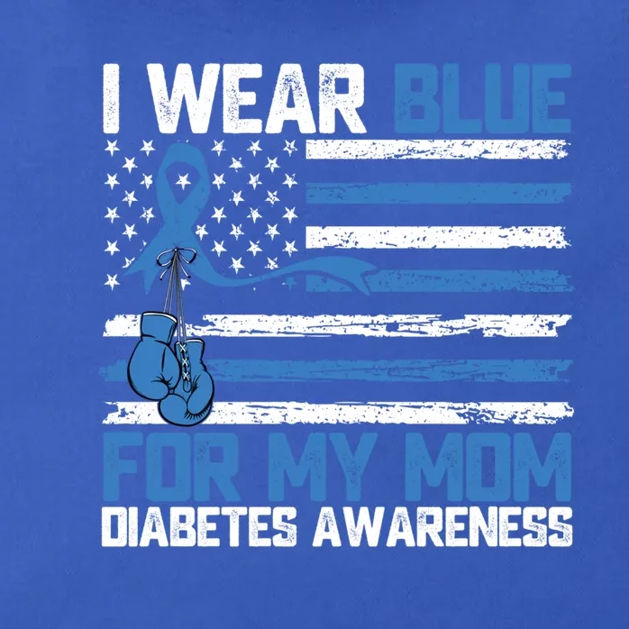 I Wear Blue For My Mom Diabetes Awareness Month Gift Zip Tote Bag