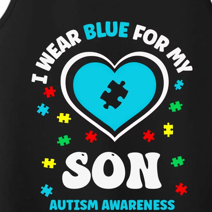 I Wear Blue For My Son Adhd April Autism Awareness Day 2024 Cool Gift Performance Tank