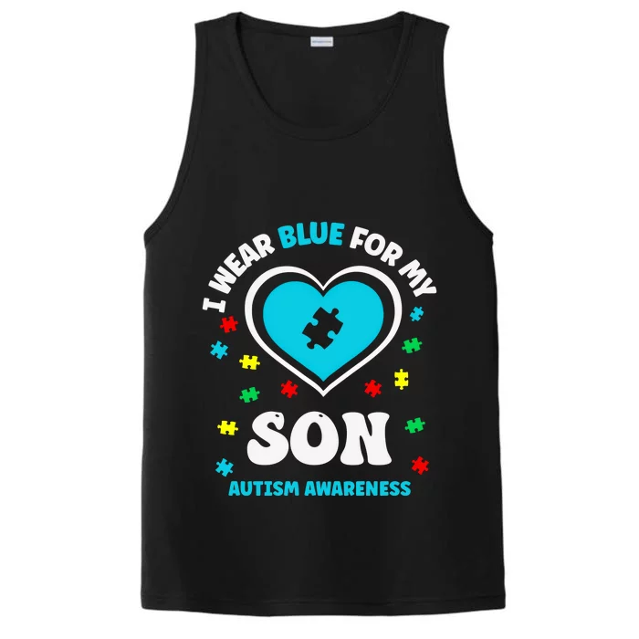 I Wear Blue For My Son Adhd April Autism Awareness Day 2024 Cool Gift Performance Tank