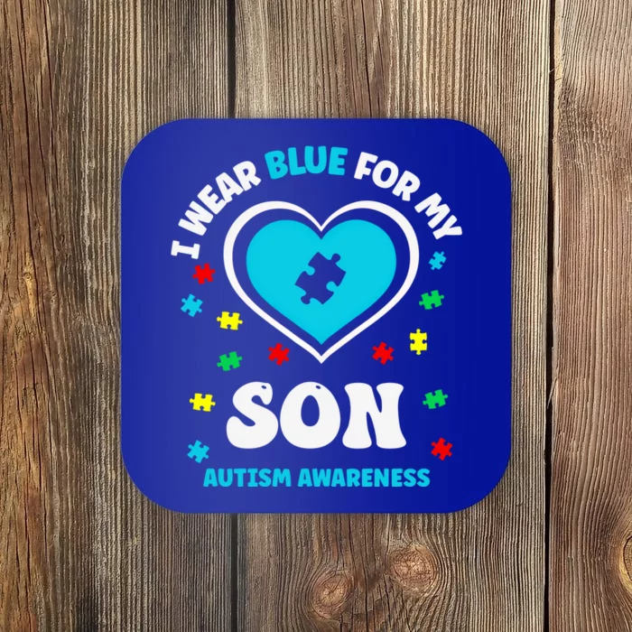 I Wear Blue For My Son Adhd April Autism Awareness Day 2024 Cool Gift Coaster