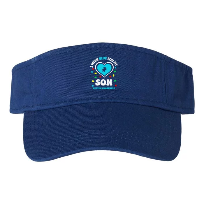 I Wear Blue For My Son Adhd April Autism Awareness Day 2024 Cool Gift Valucap Bio-Washed Visor