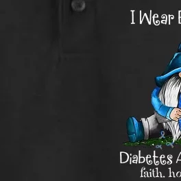 I Wear Blue for Diabetes Awareness Gnome Dry Zone Grid Performance Polo