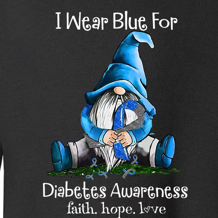 I Wear Blue for Diabetes Awareness Gnome Toddler Sweatshirt