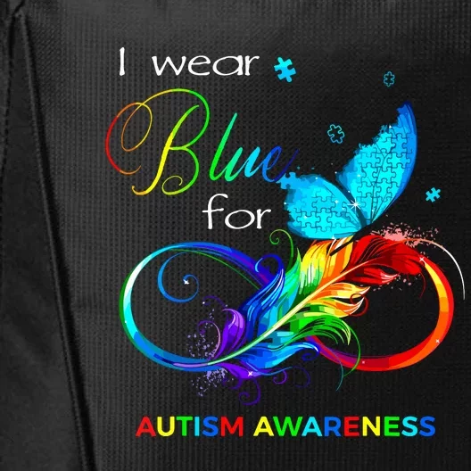 I Wear Blue For Autism Awareness Month Women City Backpack