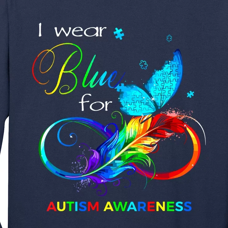 I Wear Blue For Autism Awareness Month Women Long Sleeve Shirt