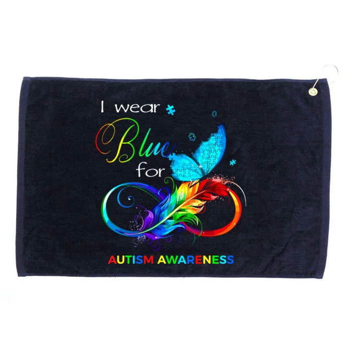 I Wear Blue For Autism Awareness Month Women Grommeted Golf Towel