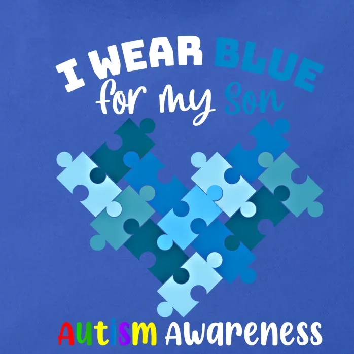 I Wear Blue For My Son Autism Awareness Family Matching Gift Zip Tote Bag