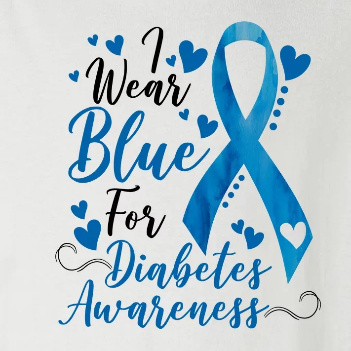 I Wear Blue For Diabetes Ribbon Awareness Toddler Long Sleeve Shirt