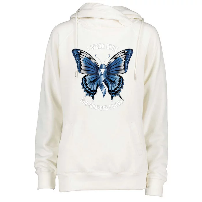 I Wear Blue For Juvenile Arthritis Awareness Butterfly Ribbo Gift Womens Funnel Neck Pullover Hood