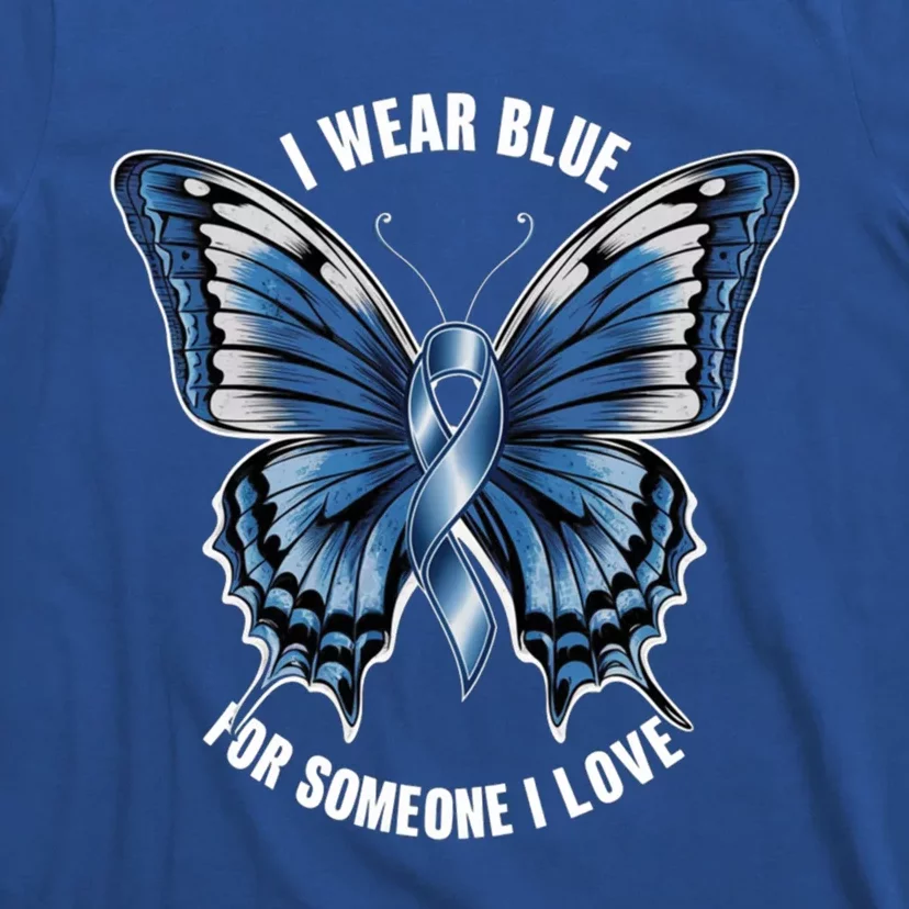 I Wear Blue For Juvenile Arthritis Awareness Butterfly Ribbo Gift T-Shirt