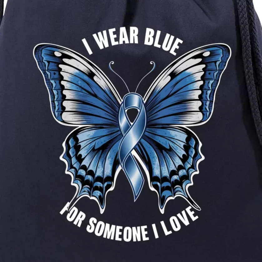 I Wear Blue For Juvenile Arthritis Awareness Butterfly Ribbo Gift Drawstring Bag