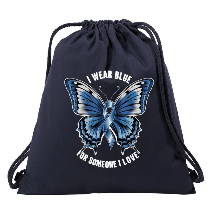 I Wear Blue For Juvenile Arthritis Awareness Butterfly Ribbo Gift Drawstring Bag