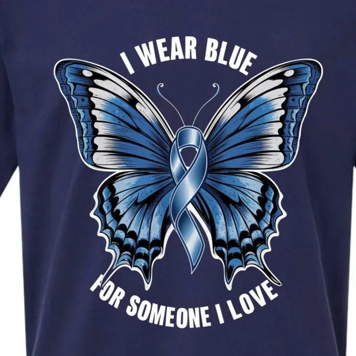 I Wear Blue For Juvenile Arthritis Awareness Butterfly Ribbo Gift Sueded Cloud Jersey T-Shirt