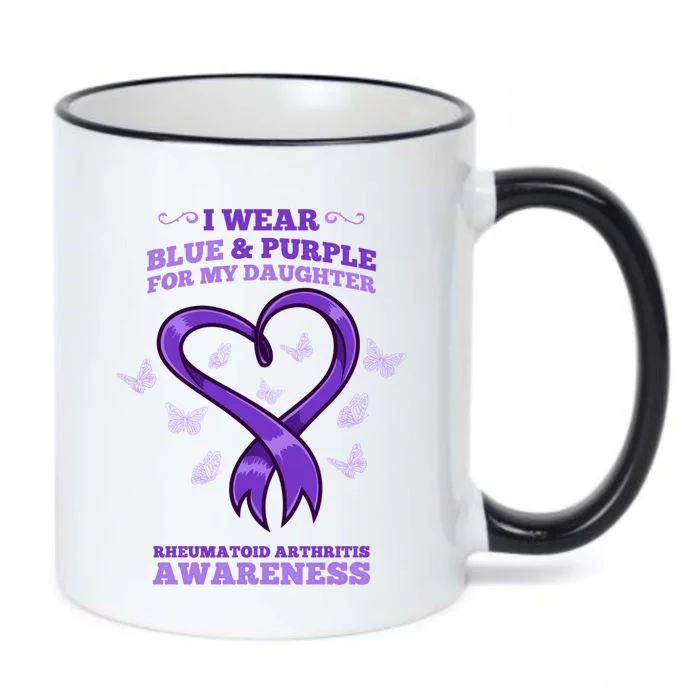 I Wear Blue Purple Daughter Rheumatoid Arthritis Awareness Gift Black Color Changing Mug